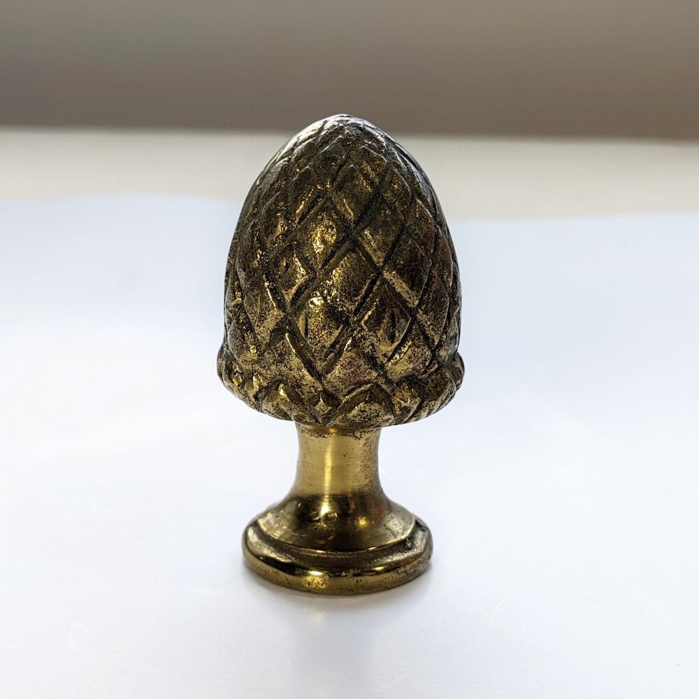 Vintage Solid Brass Acorn / Pineapple Lamp Finial - 2.89 inch high